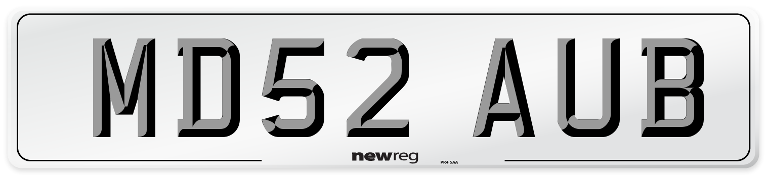 MD52 AUB Number Plate from New Reg
